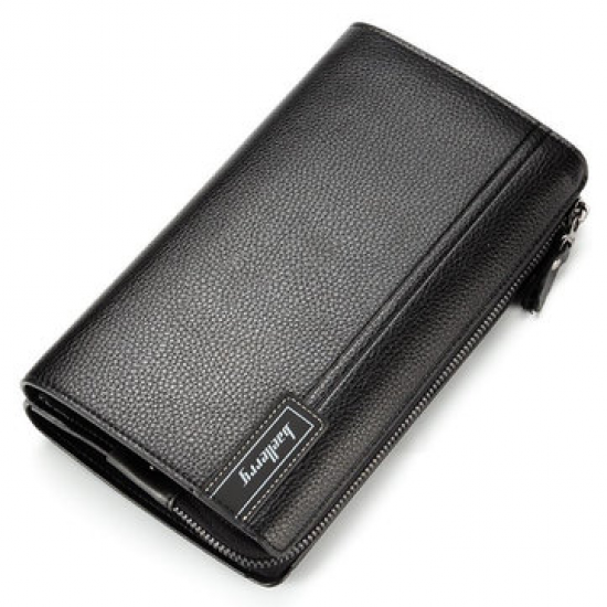 PU Leather Business Casual Zipper Clutch Bag 4 Cash Pocket Wallet For Men for Clutch Bags