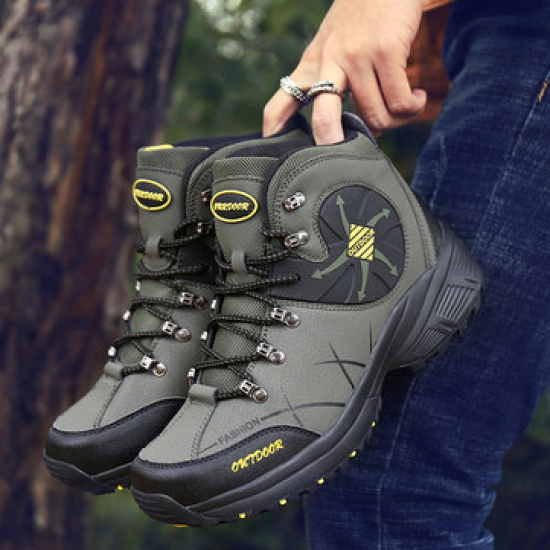 Men Outdoor Microfiber Leather Waterproof Slip Resistant Ankle Boots for Boots