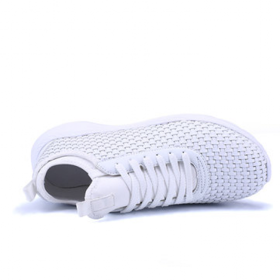 Large Size Men Light Weight Knitted Lace Up Sport Casual Shoes for Flats