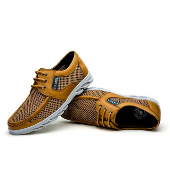 Men Mesh Splicing Breathable Outdoor Soft Walking Shoes for Flats