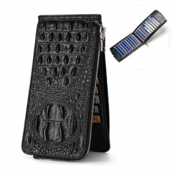 Genuine Leather 20 Card Slots Business Long Zipper Phone Bag Wallet Clutch Bag for Clutch Bags