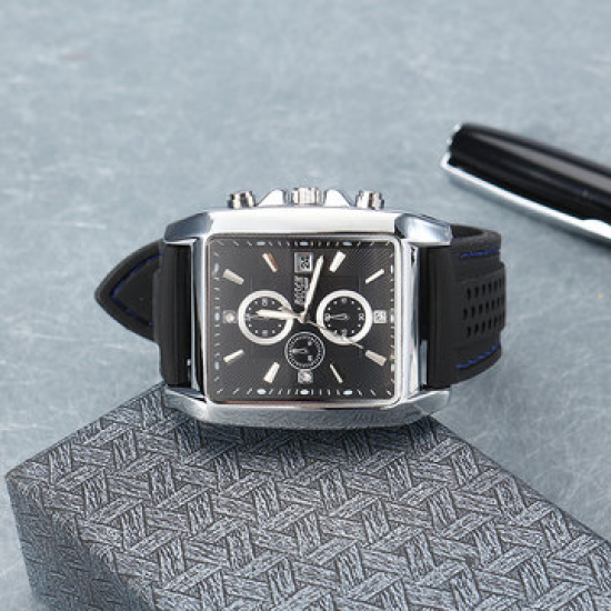 BOSCK Men's Watch Casual Plastic Stainless Steel Date Watch Square Watches for Men Watches