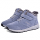 Men Hook Loop  Wool Fleece Fur Lining Hook Loop Ankle Boots for Boots