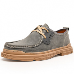 Men Comfy Suede Non Slip Wear Resistant Pure Color Casual Shoes for Flats