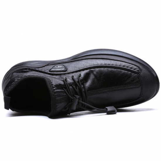 Menico Men Microfiber Leather Non Slip Elastic Lace Casual Shoes for Flats