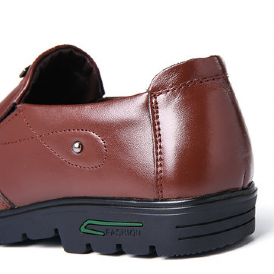 Men Genuine Leather Slip Resistant Slip On Soft Casual Shoes for Flats