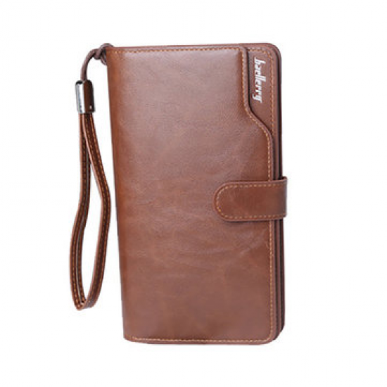 Vintage Large Capacity Business Multi-slots Trifold Long Wallet Clutch Bag For Men for Clutch Bags